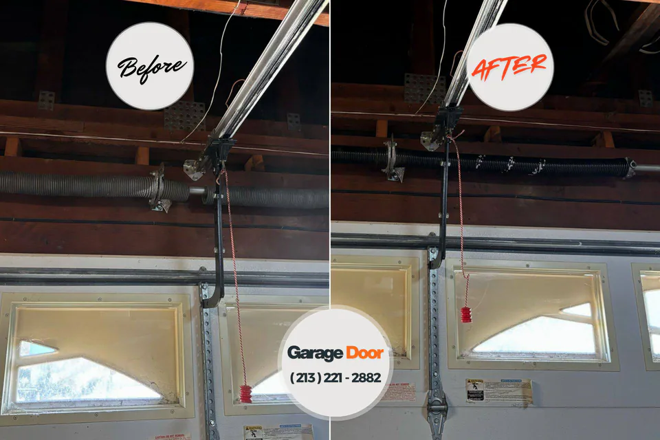 Before and after: garage door repair Minot AFB, ND